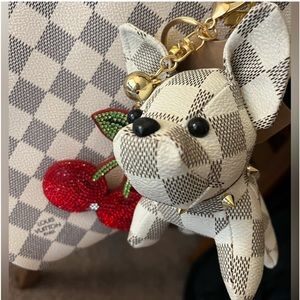 LV “Louis” Dog w/Spike Collar Cuteness & Sass! BAG CHARM